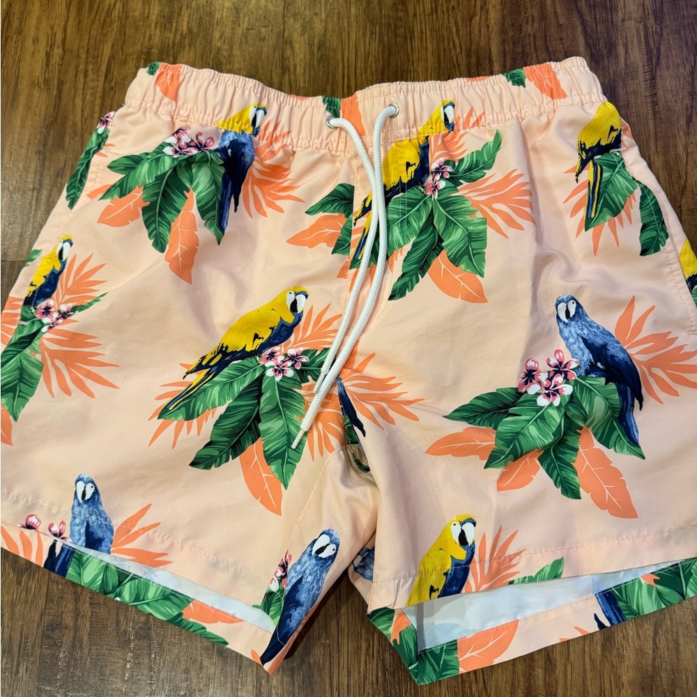 Forever 21 Floral Mesh-Lined Swim Shorts